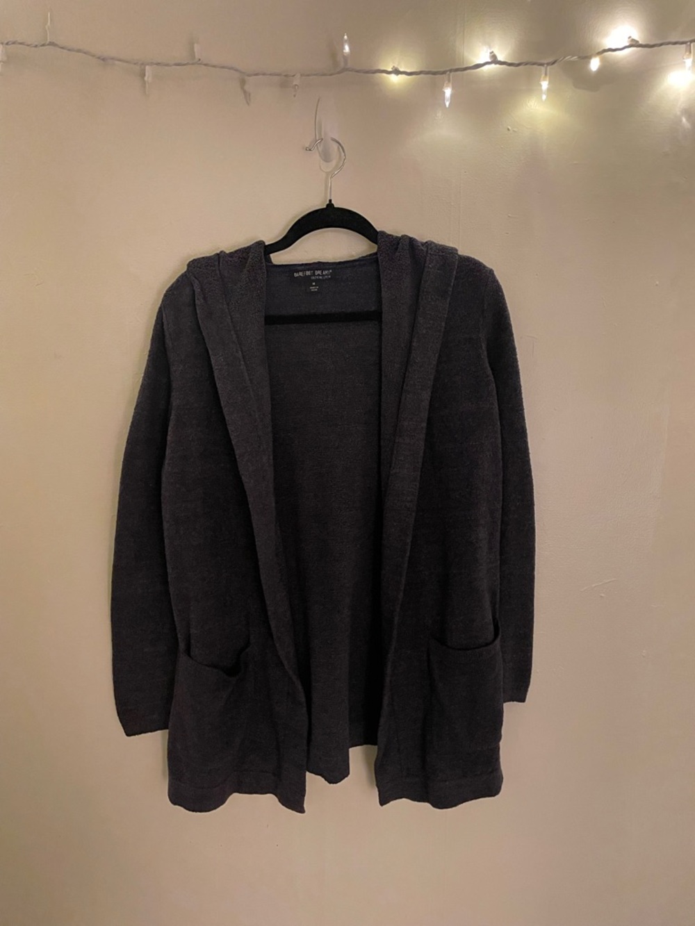 Barefoot Dreams Charcoal Grey Cozy Open-Front Plush Cardigan Pockets Warm Fuzzy - Picture 4 of 13